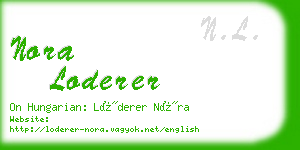 nora loderer business card